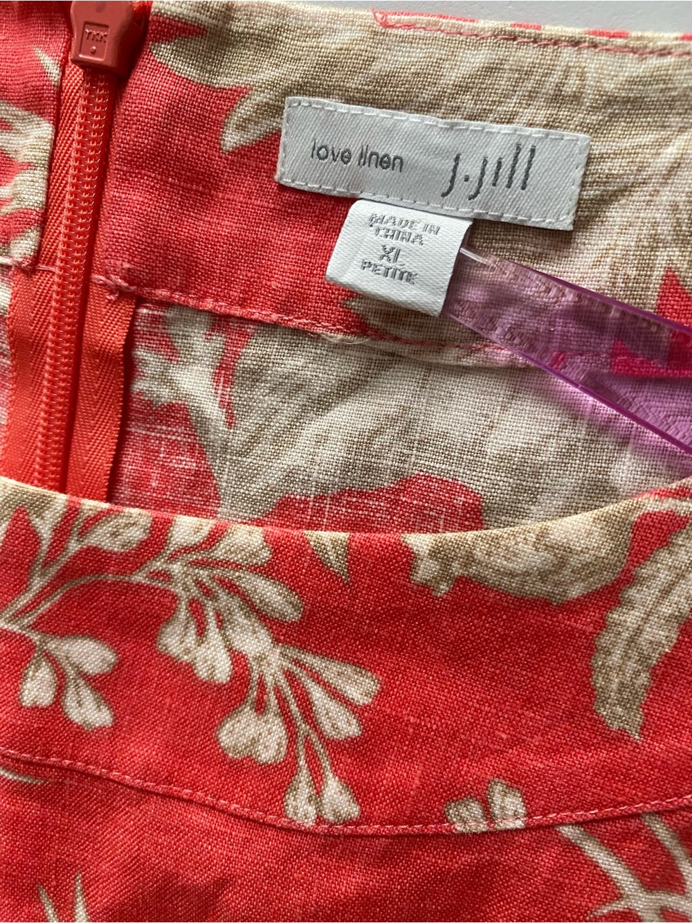 J.Jill Love Linen Tropical Floral Print 100% Linen Coastal Shift Dress Size XLP - Picture 8 of 12